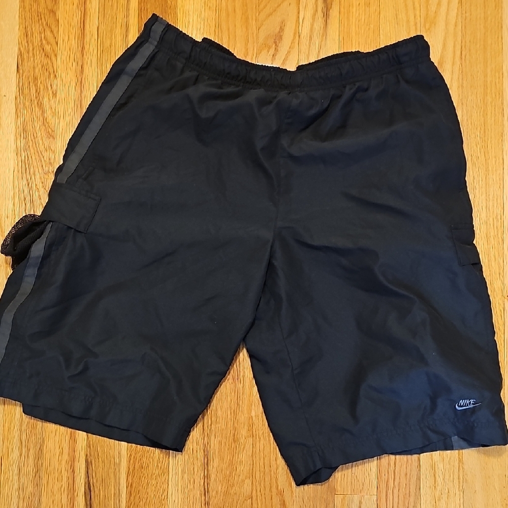 Nike Black Athletic Shorts with Elastic Waistband and mesh liner